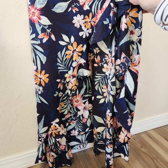 Vici Capriccio Satin Floral Ruffle Maxi Dress - Picture 6 of 11